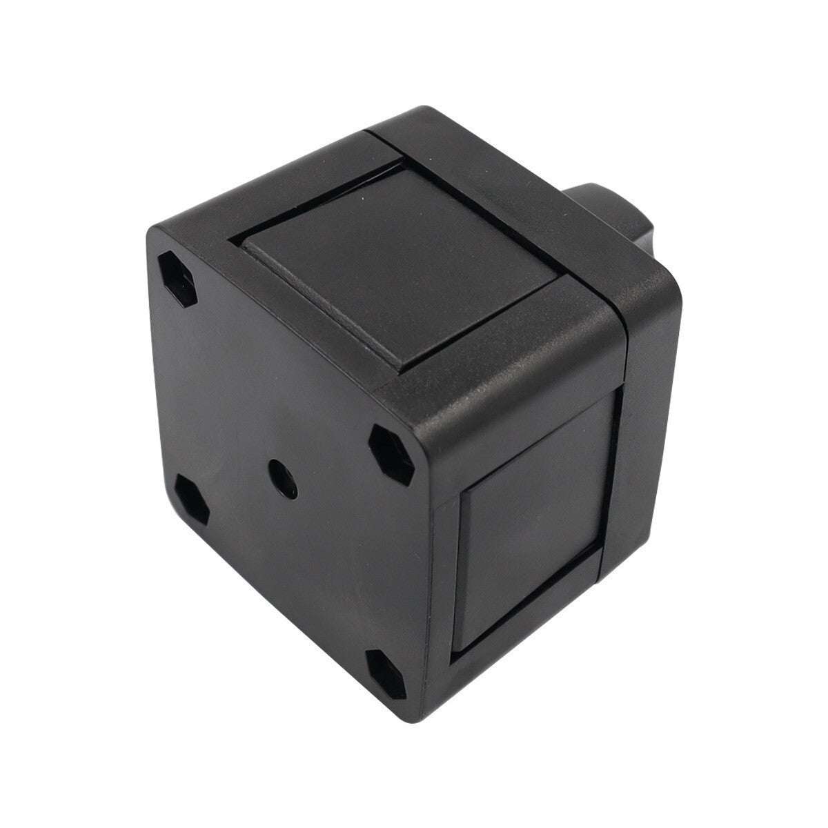 Rear housing of battery switch showing closed casing with knockout outlines for cable entry