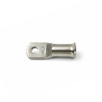 Close-up of the flared bellmouth barrel on a 50mm² copper cable lug