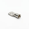 Close-up of the flared bellmouth barrel on a 6mm² copper cable lug