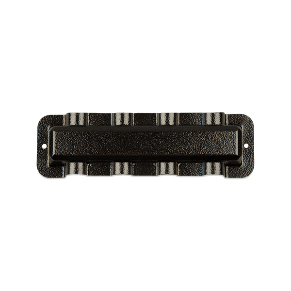 Top-down view of the black protective cover for the 250A busbar