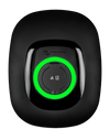 Victron EV charging station with black cover installed and glowing green status LED ring
