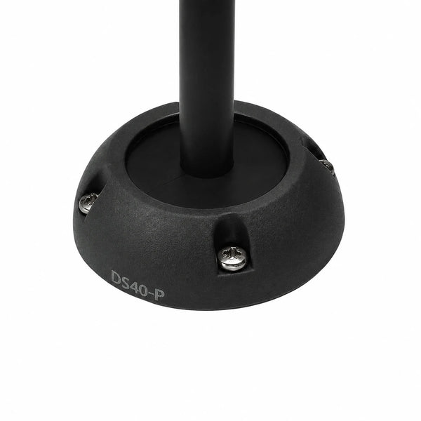 Black vertical cable seal with cable passing through a secure waterproof housing