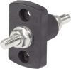 Blue Sea 250A feed through connector with black thermoplastic base and tin-plated copper studs