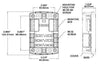Technical drawing of fuse block dimensions showing 124.31mm height and 84.20mm width