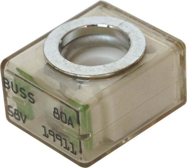 Blue Sea MRBF terminal fuse 80A showing transparent body and ring terminal