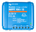 Front view of Victron BlueSolar MPPT 100/15 solar charge controller with LED indicators