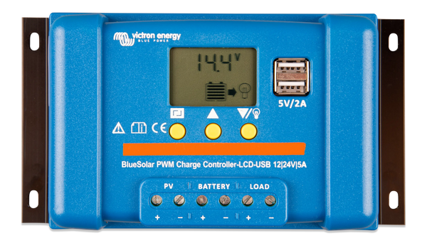 Victron 12/24V 5A BlueSolar PWM-LCD & USB Solar Charge Controller