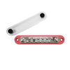 Red 150A busbar and clear cover showing 12 screw terminals and 2 studs