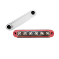 Red 150A busbar displayed with its transparent protective cover removed