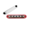 Red 150A busbar displayed with its transparent protective cover removed