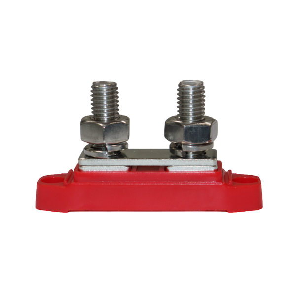 Side view of busbar base without cover showing metal conductor plate