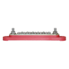 Side view of red busbar showing stud height and base profile