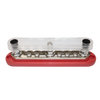 Red 300A busbar with the clear polycarbonate protective cover snapped into place