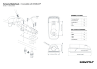 Dimensional drawing and compatibility chart for various electronics cables