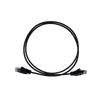 Full view of 1m black Cat6 UTP ethernet cable coiled in a circle