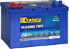 Century Marine Pro 780 battery with dual terminals, carry handle and maintenance-free blue casing