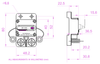 Dimensional drawing showing 80mm height, 48.2mm width and 30.8mm stud depth
