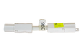 Side view of white CMS 150mm connection lead with modular connectors