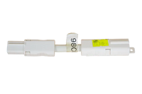 Side view of white CMS 150mm connection lead with modular connectors