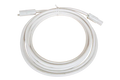 Coiled 2 metre white CMS connection lead with male and female plugs