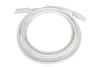 Coiled 2 metre white CMS connection lead with male and female plugs