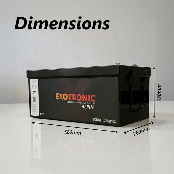 Exotronic 48V 100Ah Alpha IP67 Smart Bluetooth Lithium Battery