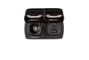 Direct front view showing the 12V accessory socket and dual USB charging ports