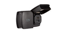 Dual power socket with 12V cover closed and USB-A and USB-C port cover open