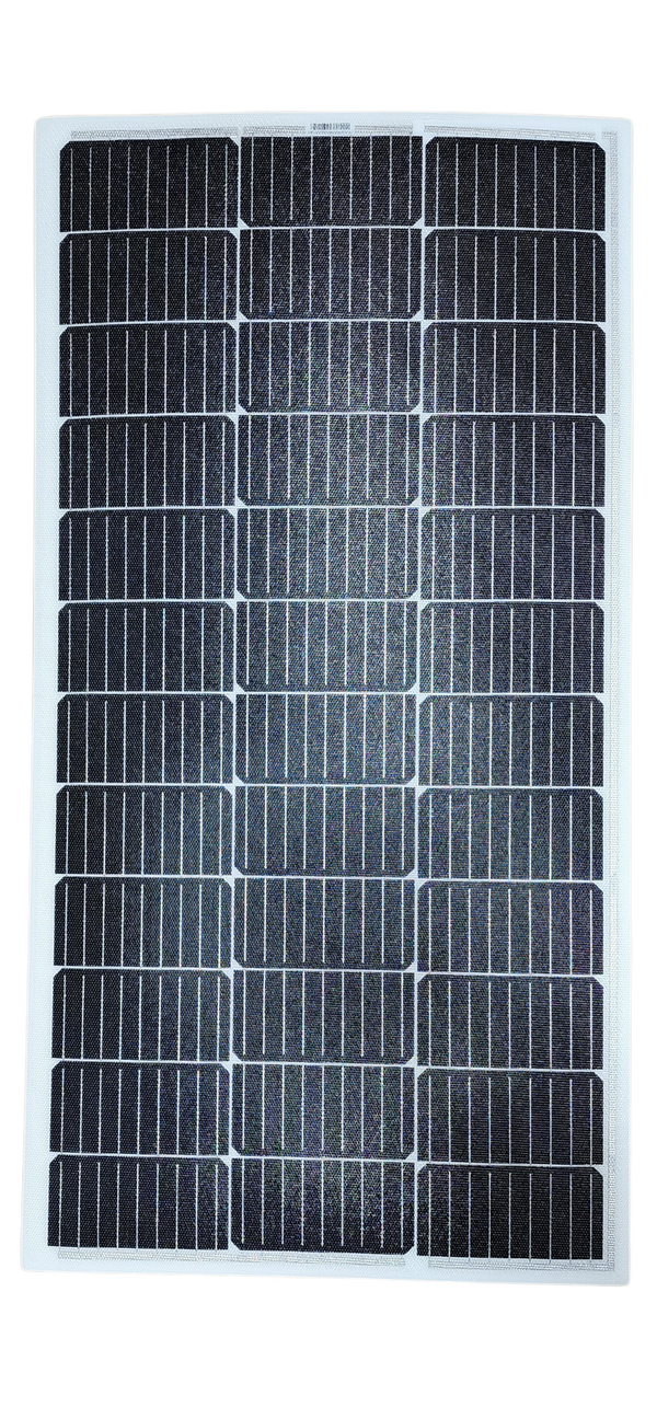 Sunman eArc 100W Flexible Solar Panel - High Efficiency Cut Cells | Junction Box Underneath Main Image