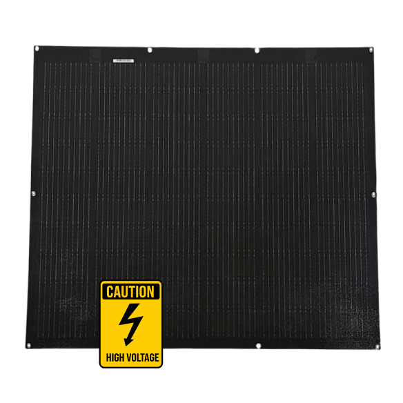 Sunman eArc 200W Black Square Flexible Solar Panel w/ Eyelets - Junction Box Underneath Main Image