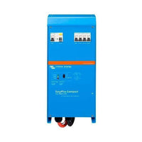 Front view of Victron EasyPlus Compact inverter charger with visible AC distribution panel