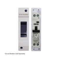 Comparison of empty enclosure casing versus internal base with circuit breaker installed