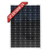 Front view of Enerdrive 24V 100W monocrystalline fixed solar panel with black frame and protective glass