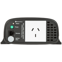 AC output panel featuring Australian socket, power button and status indicators