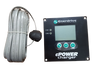 Black Enerdrive charger remote control panel with LCD display, control buttons and coiled connection cable