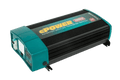 Angled view of 2000W 24V pure sine wave inverter showing aluminium heat sink body and teal end caps