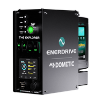 Black Enerdrive Explorer canopy power system with Simarine battery monitor and integrated chargers