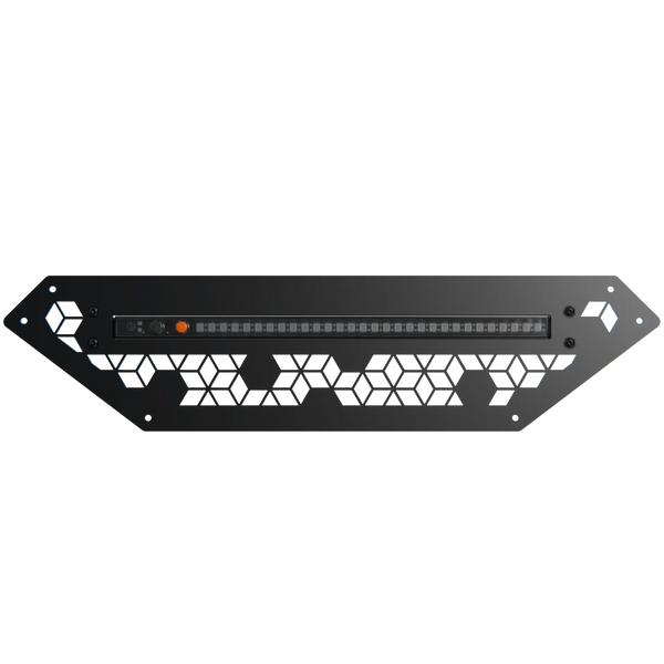 Front view of the Enerdrive Voyager light bar upgrade kit mounting plate and LED strip