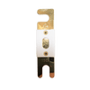 Top-down view of 150A ANL fuse with gold-plated terminals and white ceramic housing