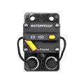 Top-down view of 150A waterproof circuit breaker showing reset lever and terminals