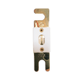 Top-down view of 200A ANL fuse with gold-plated terminals and ceramic housing