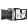 Side-by-side front and back views of the Exotronic 20W fusion solar panel