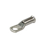 Tin-plated 25mm² copper lug with M8 hole and flared bellmouth entry
