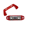 Exploded view showing red cover removed from busbar base and M10 studs