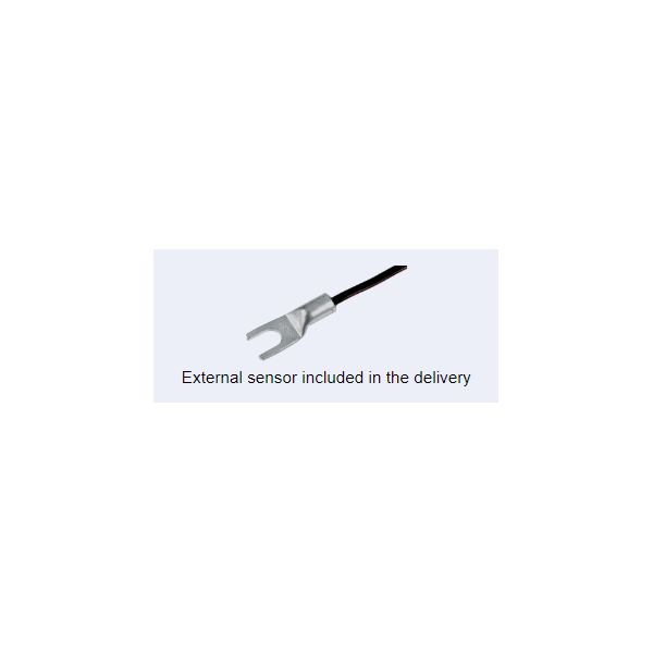 External temperature sensor with fork terminal connector and black cable