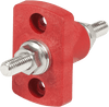 Red feed through connector with 5/16 inch tin-plated copper stud and mounting holes