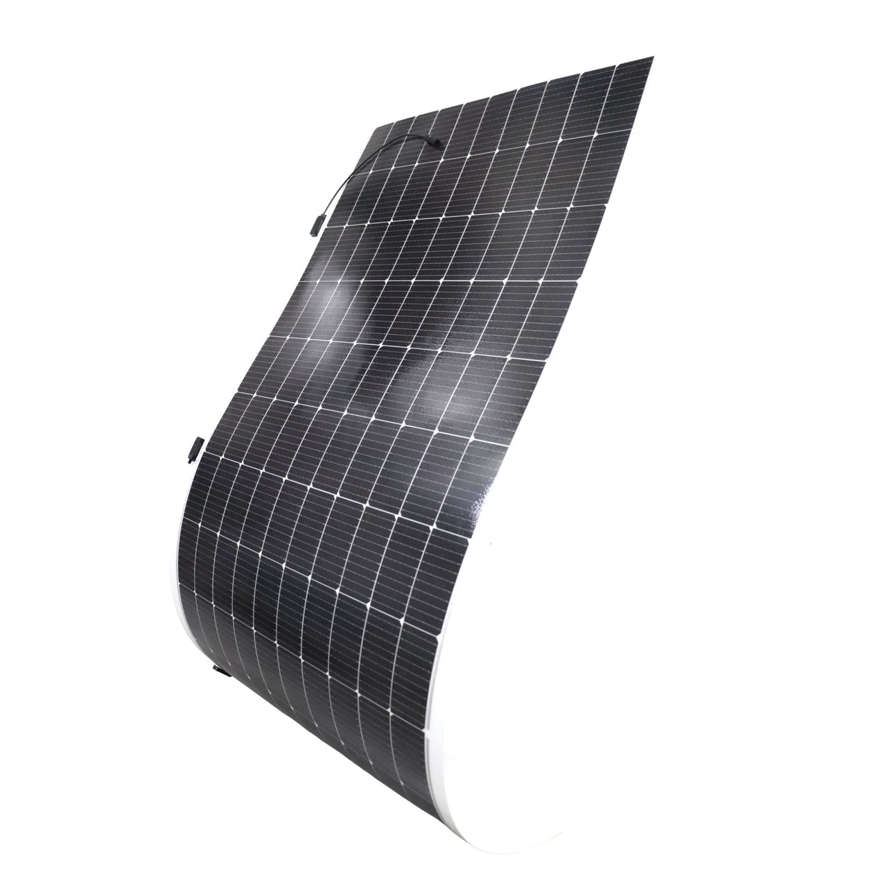 Side view demonstrating the extreme flexibility and thin profile of the Sunman solar panel