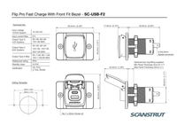 Technical dimensional drawing and drilling template for the Flip Pro USB socket