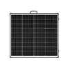 Front view of folded 200W solar panel showing cell grid and handle