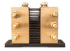 Front view of 6000A 50mV DC shunt with parallel resistive elements and insulated base